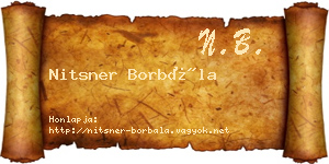 Nitsner Borbála névjegykártya